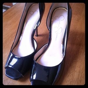 Jessica Simpson black patent leather heels